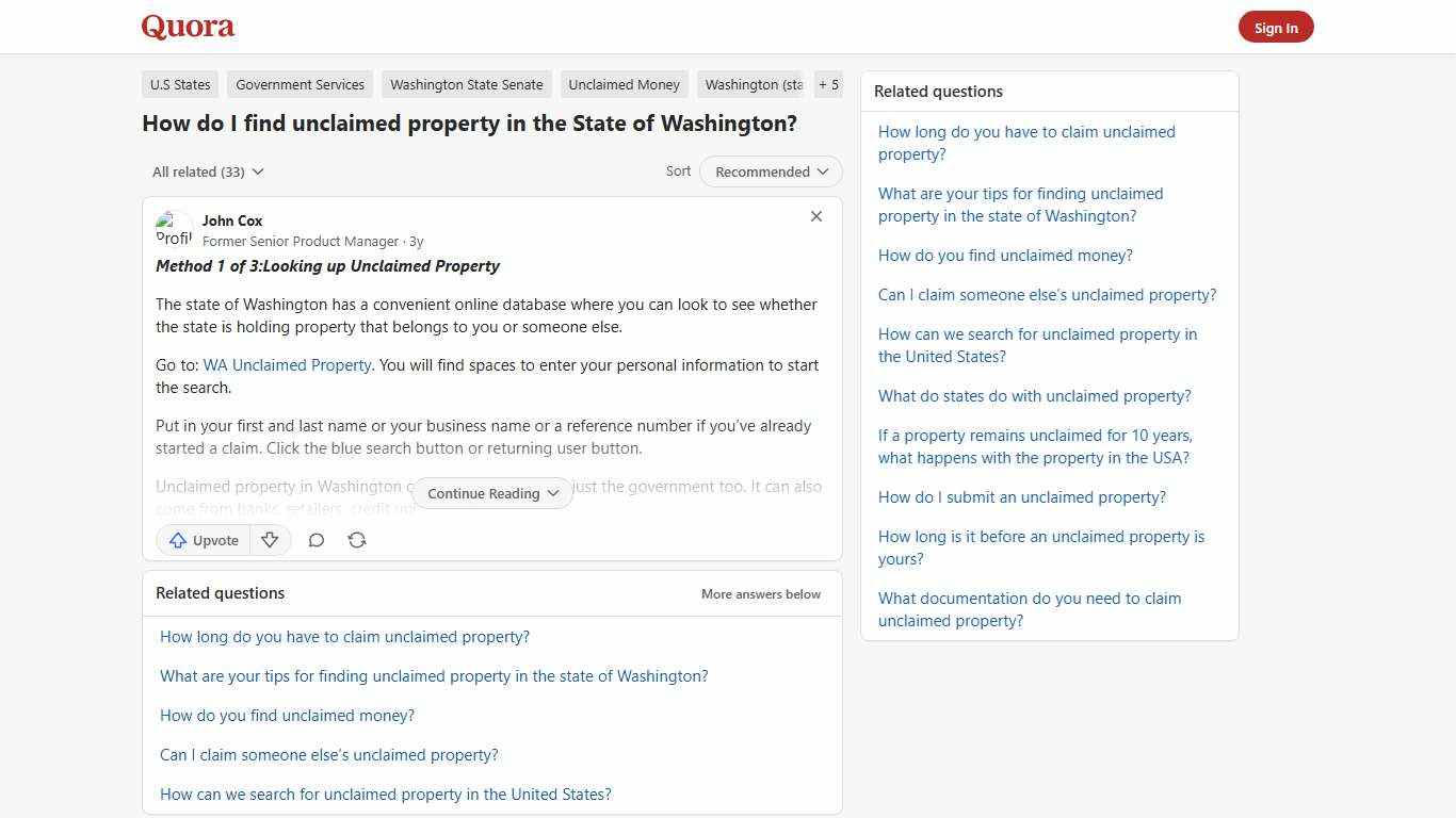 How to find unclaimed property in the State of Washington - Quora